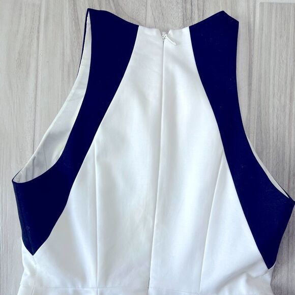 Halston Heritage Black and White A-line Cotton Mini Dress Size 2 - Picture 4 of 5